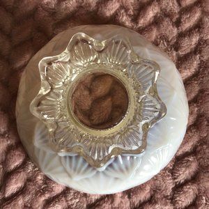Accents - Milk Glass Edged Candy Dish -Votive Holder Accents - Milk Glass Edged Candy Dish -Votive Holder